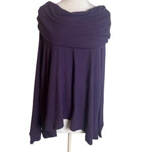 NWT Michael Stars Jinny cowlneck top thumbholes purple sz M